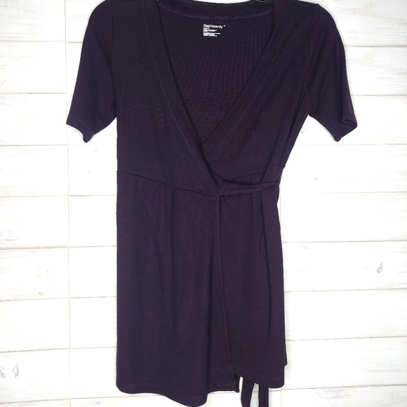 Gap Maternity Purple Short Sleeve Cardigan with Tie, Half Sleeves Size S - Picture 6 of 9